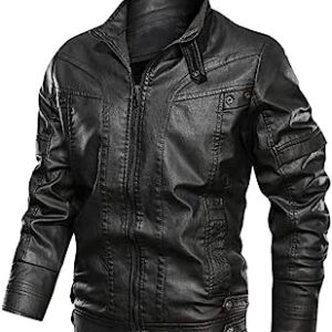 Black leather jacket men's